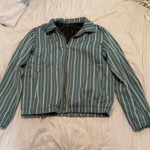 SHEIN Teal and White Striped Jacket